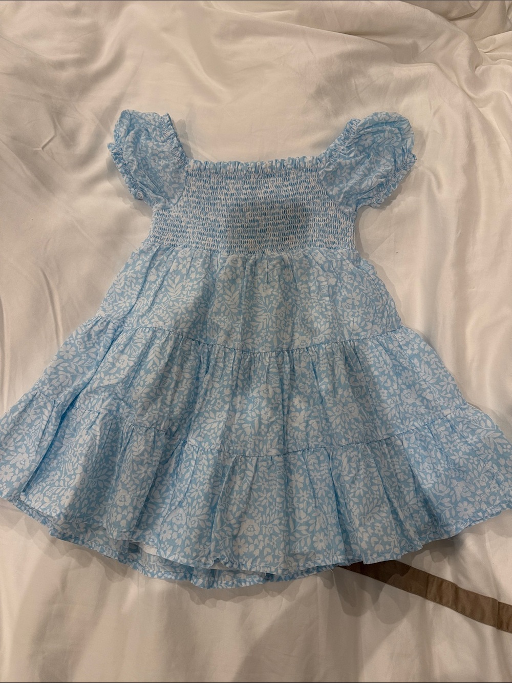 Joie brand - Light Blue and White Floral Smocked Dress